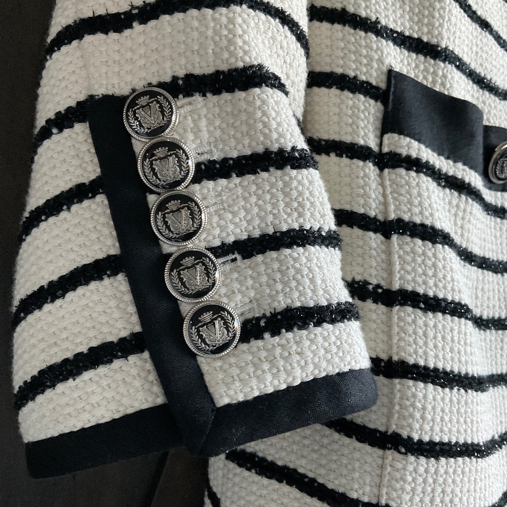 Veronica Beard Cream/Black stripe Foster NWOT